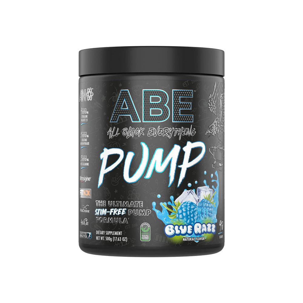 ABE Pump Non-Stim Pre Workout-Blue Raspberry Flavor, 40 Scoops-500 gm
