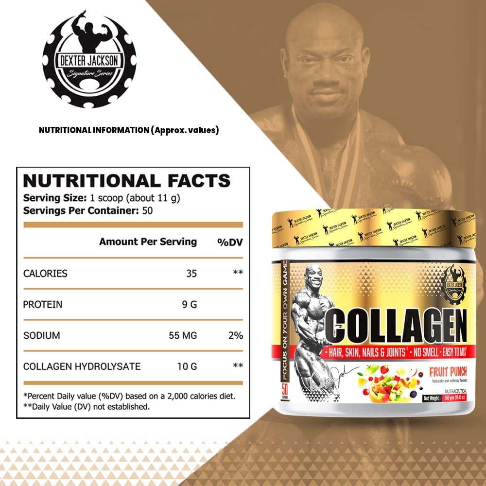 Dexter Gold Series Collagen - Supports Skin, Hair, Nails, and Joint Health (550g, 50 Servings)