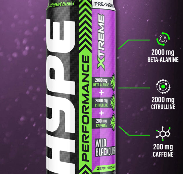 HYPE PRE WORKOUT RTD 330ML 12 pieces – Apple & Blueberry / Tropical / Blackcurrant