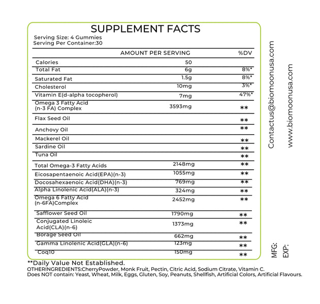 Bio Moon Omega 3 Gummies – Heart, Brain – Cherry Flavor
