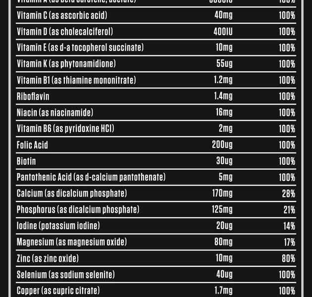 Dexter Jackson Multivitamin, 120tablets