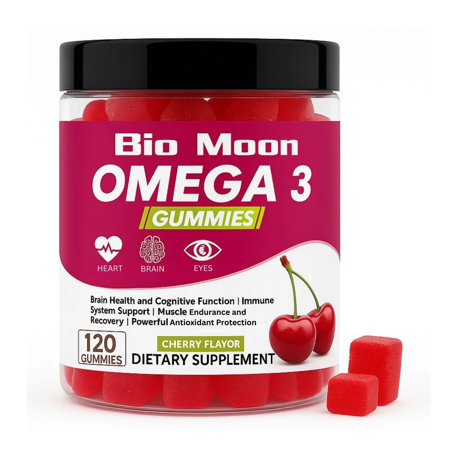 Bio Moon Omega 3 Gummies – Heart, Brain – Cherry Flavor