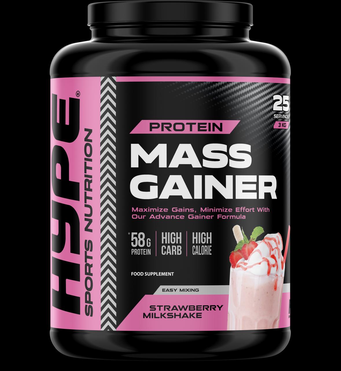 HYPE MASS GAINER 3KG – Strawberry, Chocolate, Vanilla