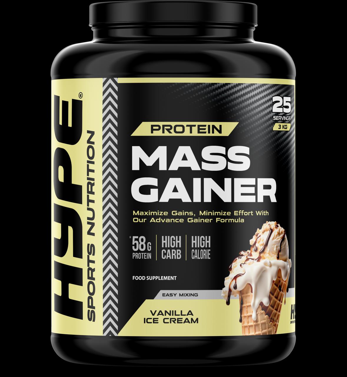 HYPE MASS GAINER 3KG – Strawberry, Chocolate, Vanilla