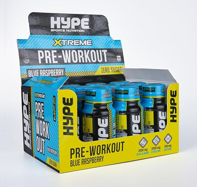 HYPE PRE SHOTS 60ML 12 peice – Blue Raspberry / Marshmallow