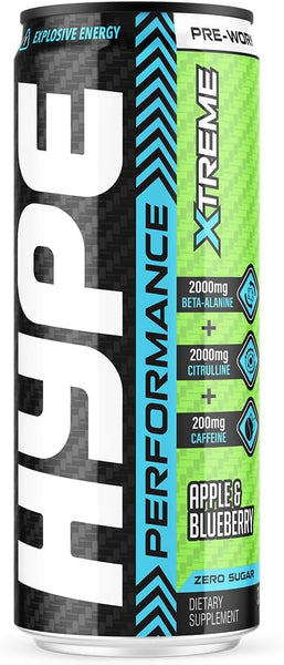 HYPE PRE WORKOUT RTD 330ML 12 pieces – Apple & Blueberry / Tropical / Blackcurrant
