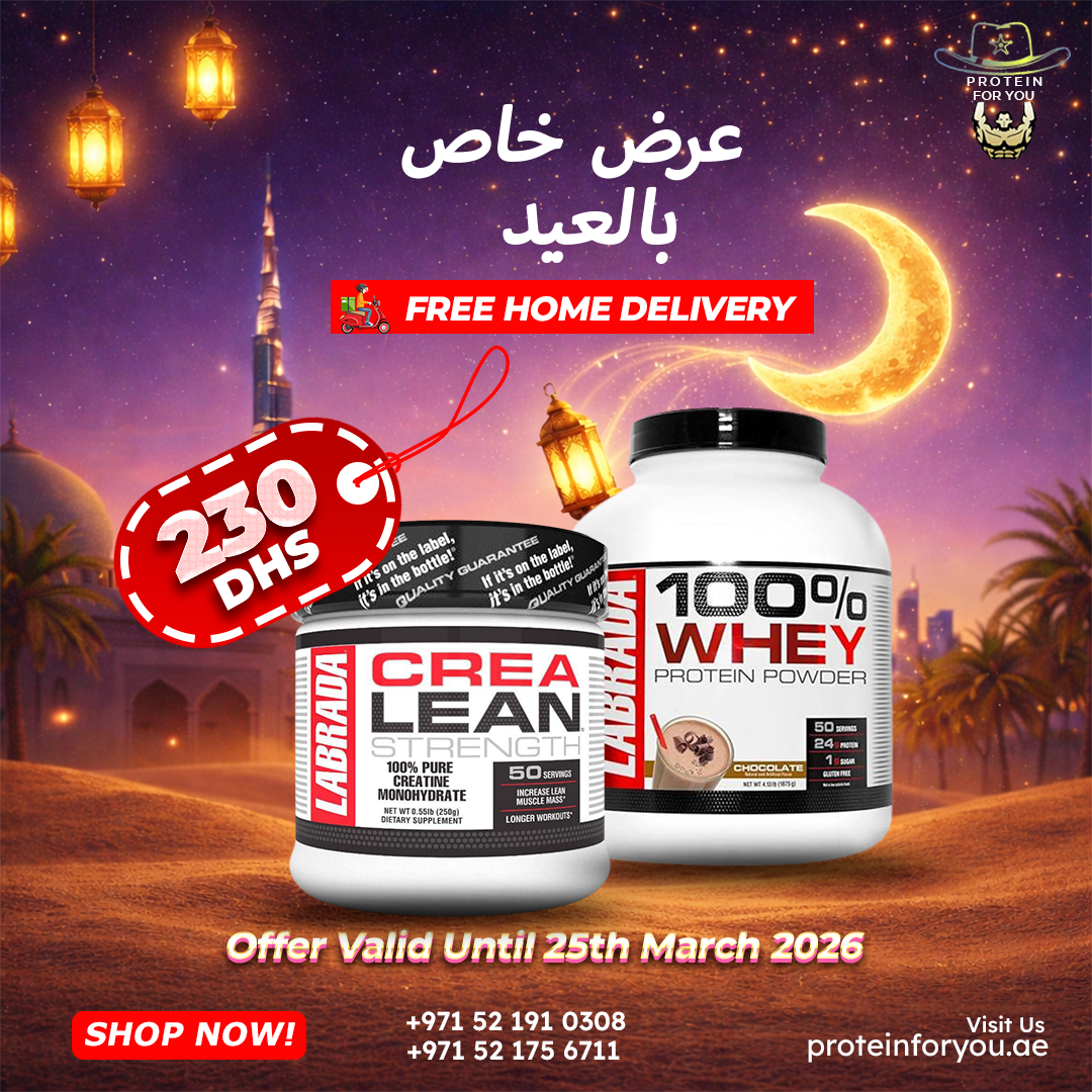 Labrada Muscle Boost Combo | 100% Whey Protein Chocolate (1.875kg) + CreaLean Creatine (250g) | Strength, Power & Recovery Stack