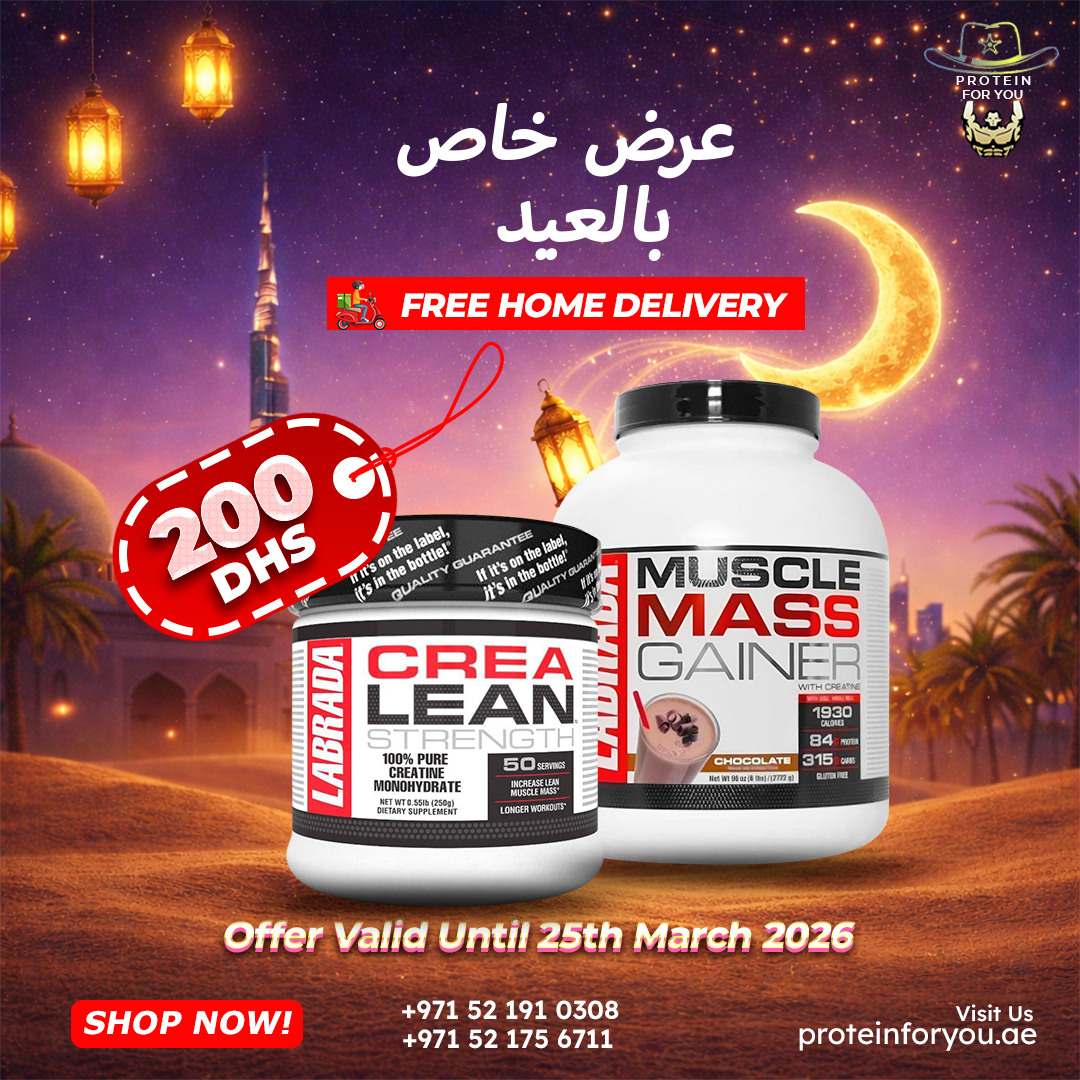 Labrada Muscle Mass Gainer + CreaLean Creatine Combo | Bulk Up, Gain Strength & Enhance Performance Stack