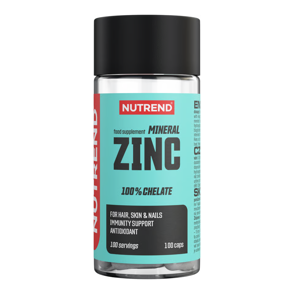Nutrend Mineral Zinc 100% Chelate – 15 mg Vegan Zinc Support | 100 Capsules