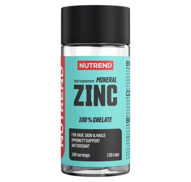 Nutrend Mineral Zinc 100% Chelate – 15 mg Vegan Zinc Support | 100 Capsules