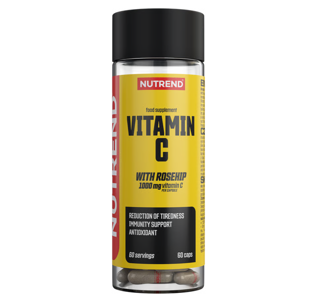 NUTREND Vitamin C 1000mg with Rosehips Capsules | Immune Support & Antioxidant Supplement | 60 Capsules